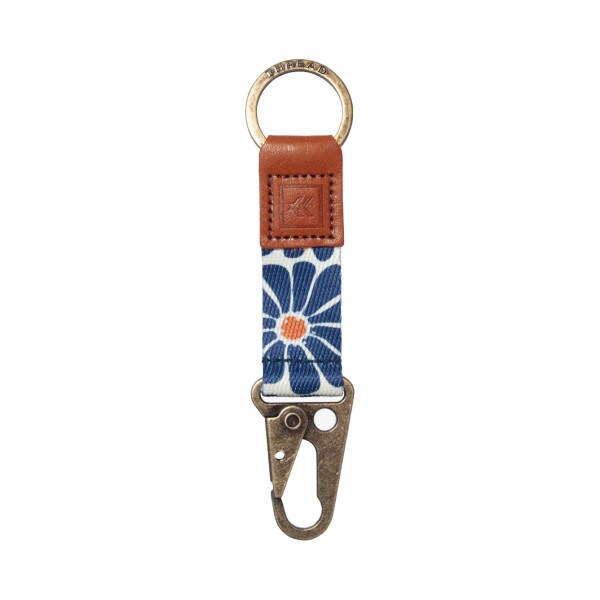 Thread Keychain Clip Emmeline Navy Floral